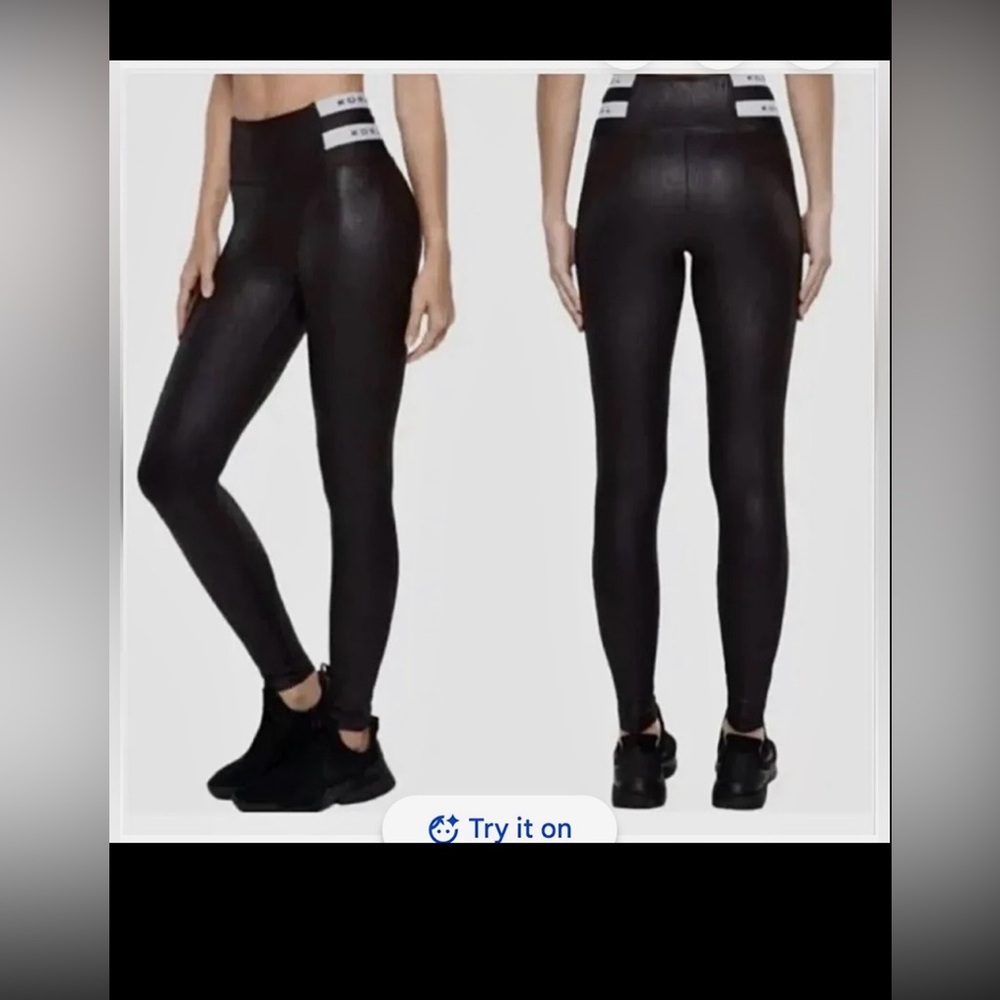 Koral High Waist Obscure Leggings in Black & White w/ Waist Insignia size S